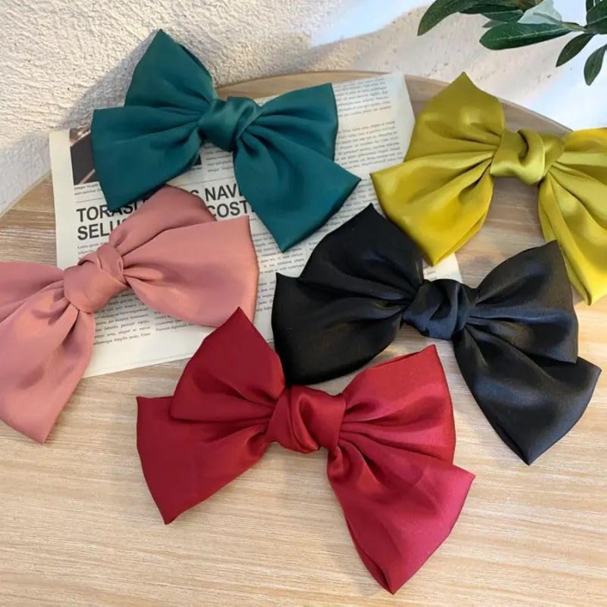 Plain Satin Barrette Bow Clip for Women